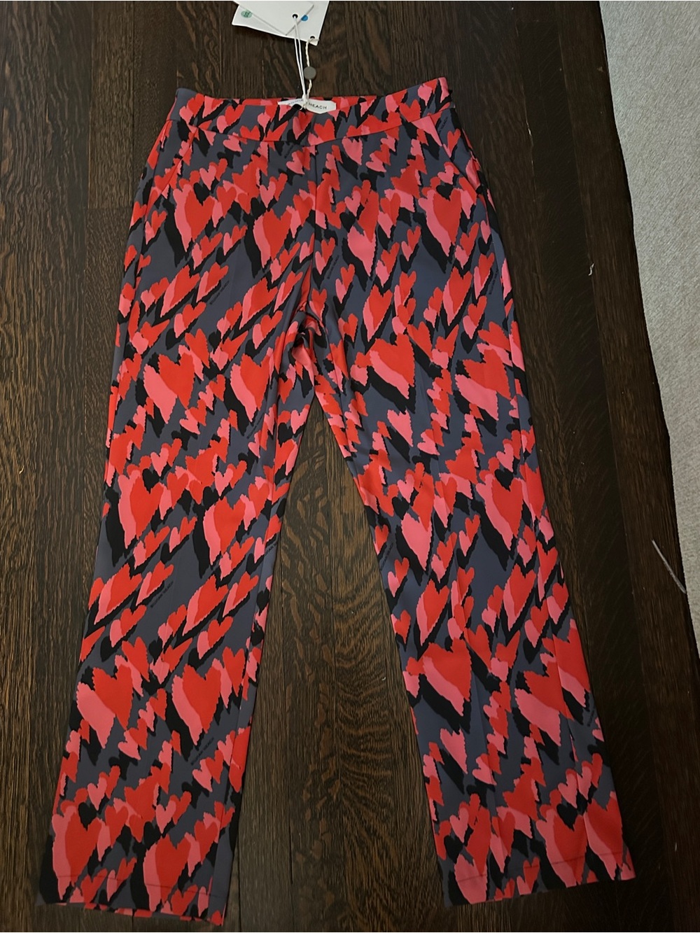 Silvian Heach Red & Black Heart Print Pants